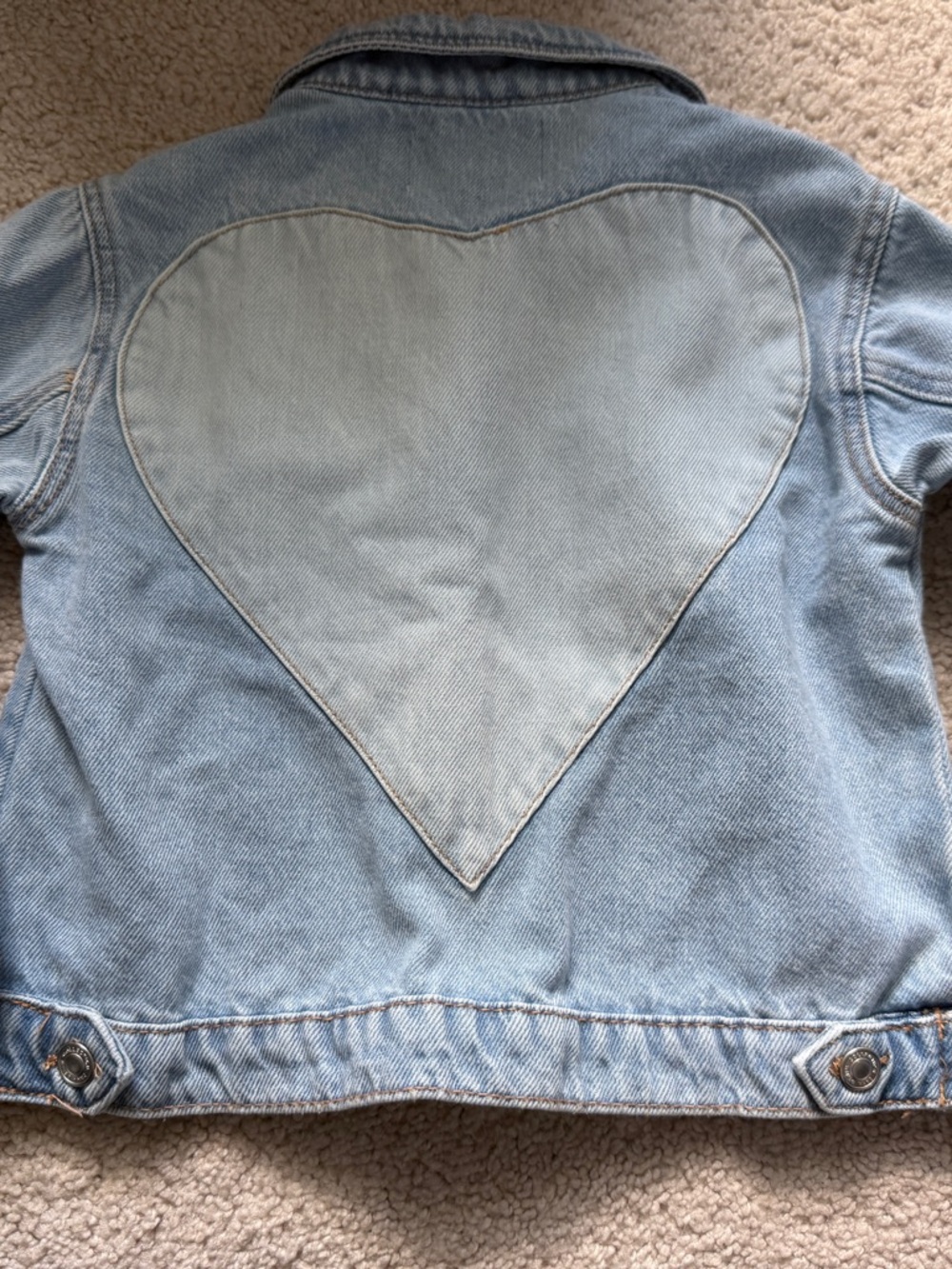Zara Light Blue Denim Jacket with Heart Back